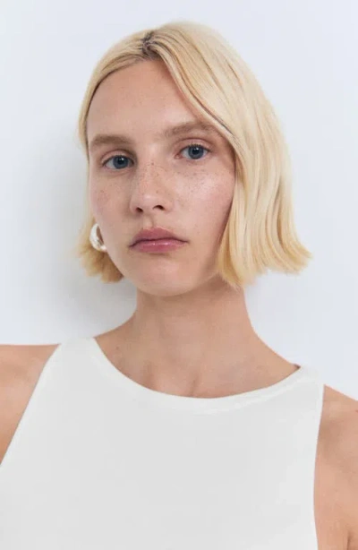 Mango Fitted Knit Tank In White