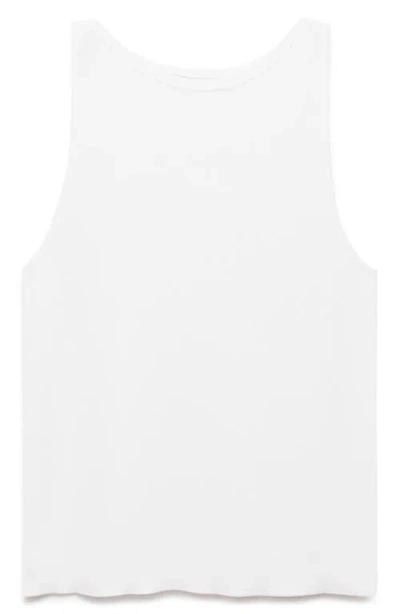 Mango Fitted Knit Tank In White