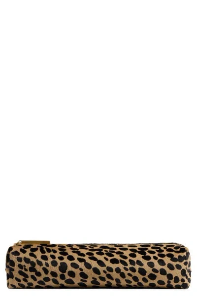 Khaite Kyle Leopard Print Genuine Calf Hair Pencil Case In Multi