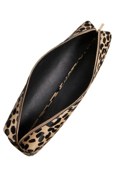 Khaite Kyle Leopard Print Genuine Calf Hair Pencil Case In Multi