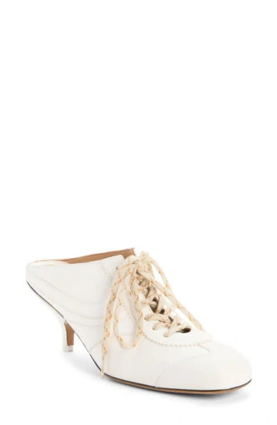 Dries Van Noten White Heeled Sneaker Mules In White