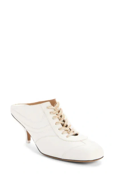 Dries Van Noten White Heeled Sneaker Mules In White