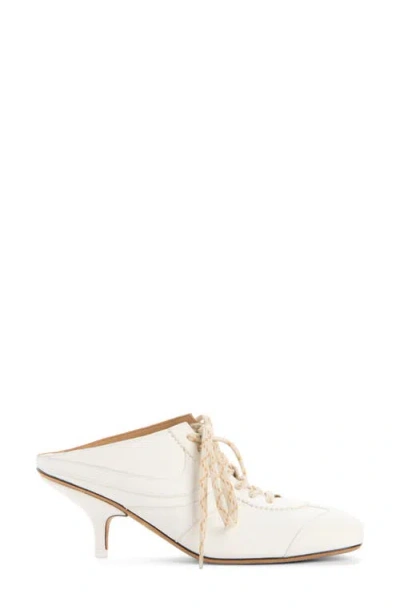 Dries Van Noten White Heeled Sneaker Mules In White