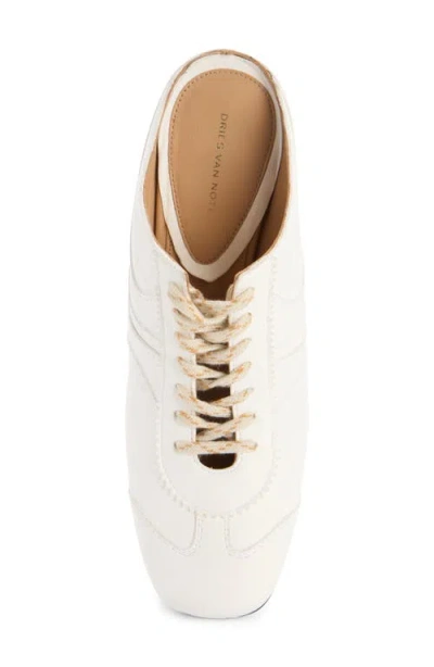 Dries Van Noten White Heeled Sneaker Mules In White
