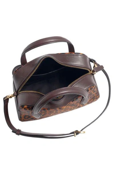 Madewell The Mini Crossbody Bag In Leopard-print Haircalf Caramel Multi In Animal Print