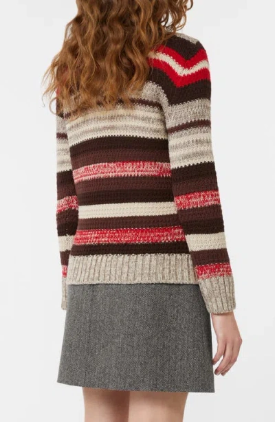Weekend Max Mara Ilde Stripe Virgin Wool Crewneck Sweater In Multi
