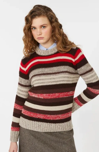 Weekend Max Mara Ilde Stripe Virgin Wool Crewneck Sweater In Multi