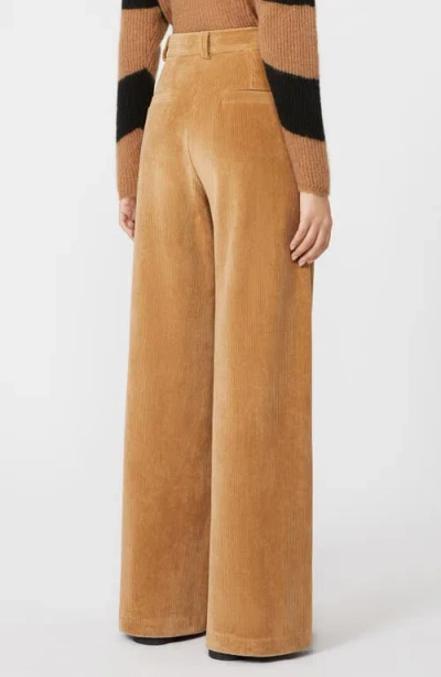 Mm By Max Mara Henry Cotton Blend Corduroy Wide Leg Pants In Brown