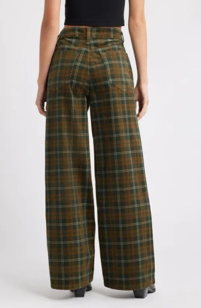 Ptcl Plaid Stretch Corduroy Wide Leg Pants In Multi