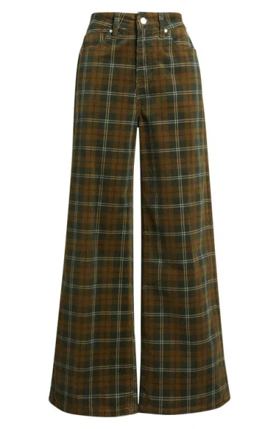 Ptcl Plaid Stretch Corduroy Wide Leg Pants In Multi