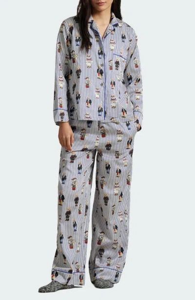 Polo Ralph Lauren Madison Pajama Set In Snowfall Blue In Multi