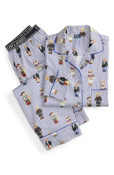 Polo Ralph Lauren Madison Pajama Set In Snowfall Blue In Multi