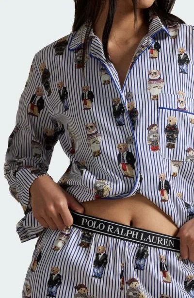 Polo Ralph Lauren Madison Pajama Set In Snowfall Blue In Multi