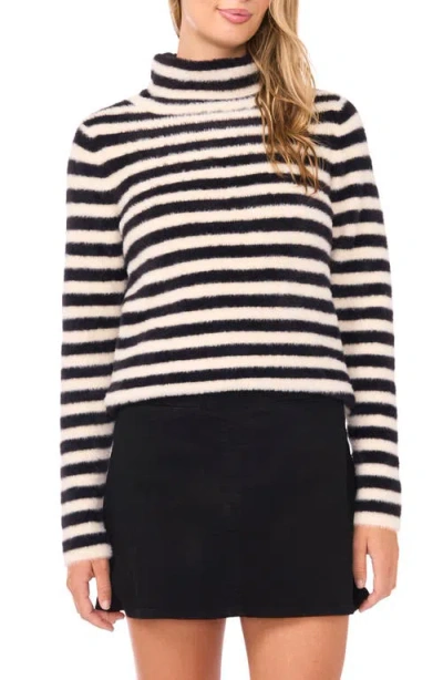 Vince Camuto Fuzzy Stripe Sweater In Multi