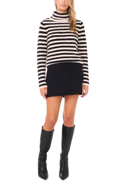 Vince Camuto Fuzzy Stripe Sweater In Multi