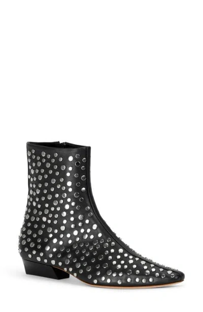 Staud Wally Studded Leather Ankle Boots In Black