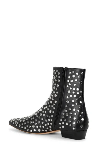 Staud Wally Studded Leather Ankle Boots In Black
