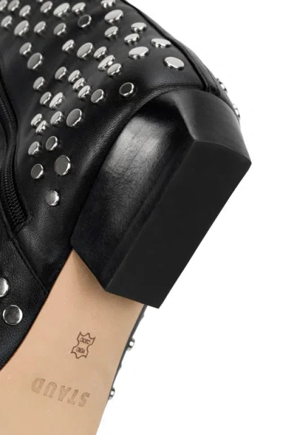 Staud Wally Studded Leather Ankle Boots In Black