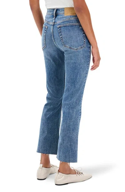 Rag & Bone Flexi Peyton High Rise Ankle Bootcut Jeans In Washed Stone Black In Blue