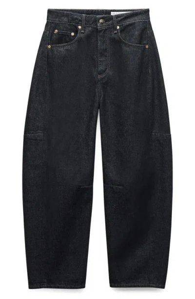Rag & Bone Charlie High Rise Cropped Barrel Jeans In Twtri In Black