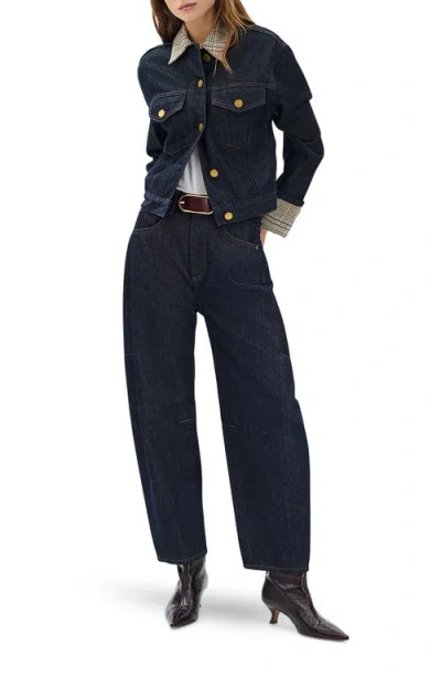 Rag & Bone Charlie High Rise Cropped Barrel Jeans In Twtri In Black