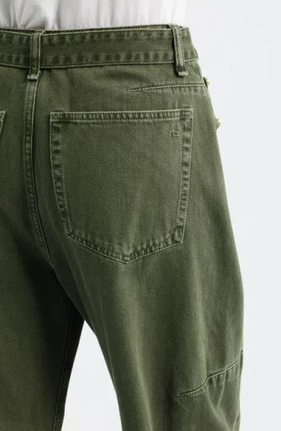 Rag & Bone Charlie High Rise Belted Barrel Jeans In Dark Olive Stone In Green