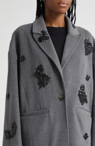 Cinq À Sept Cinq A Sept Gravis Crystal Embellished Coat In Gray