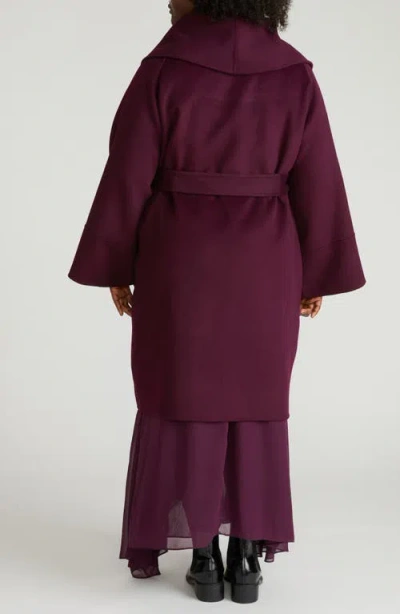 Universal Standard Asha Roll Collar Wool Blend Wrap Coat In Red