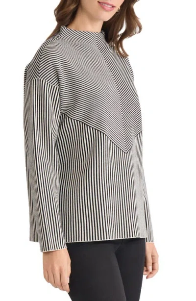 Jones New York Funnel Mock Neck Sweater In Black