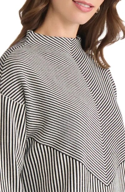 Jones New York Funnel Mock Neck Sweater In Black