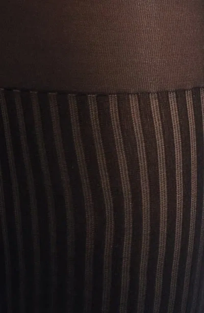 Hue Opaque Control Top Sheer Rib Tights In Black