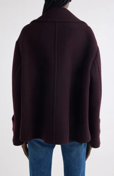 Chloé Women Violet Double-breasted Jacket With Wide Notched Revers And Dropped Shoulders In Wool Ble In Purple