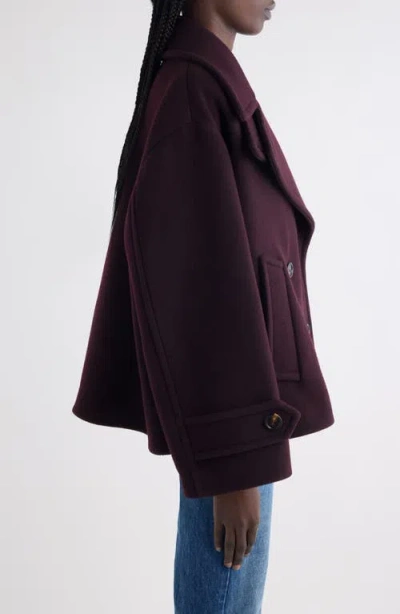 Chloé Women Violet Double-breasted Jacket With Wide Notched Revers And Dropped Shoulders In Wool Ble In Purple