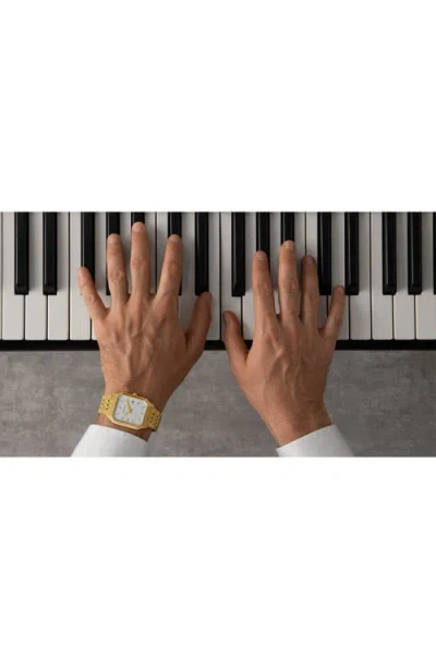 Bulova Mens Gold Tone Stainless Steel Bracelet Watch 97b236 In Gold