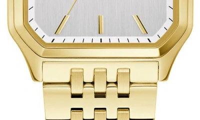 Bulova Mens Gold Tone Stainless Steel Bracelet Watch 97b236 In Gold