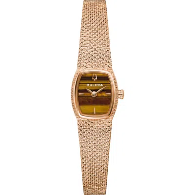 Bulova Goddess Of Time Womens Rose Goldtone Stainless Steel Bracelet Watch 97l185 In Gold