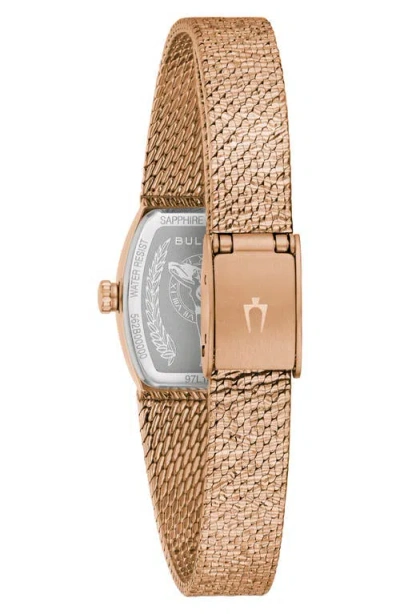 Bulova Goddess Of Time Womens Rose Goldtone Stainless Steel Bracelet Watch 97l185 In Gold
