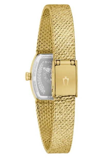 Bulova Goddess Of Time Womens Gold Tone Stainless Steel Bracelet Watch 97l184 In Gold