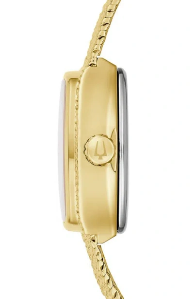 Bulova Goddess Of Time Womens Gold Tone Stainless Steel Bracelet Watch 97l184 In Gold