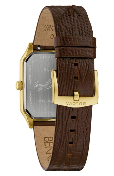 Bulova Men's Tony Bennett Black Dial Watch In Brown