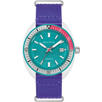 Bulova Men's Snorkel Teal Dial Watch In Green
