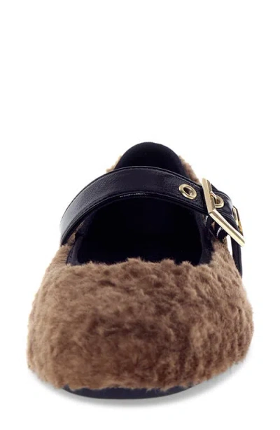 Candice Cooper Dafne Bird High Pile Fleece Flat In Brown