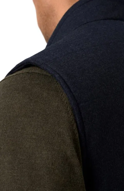 Eton Quilted Wool Vest In Blue