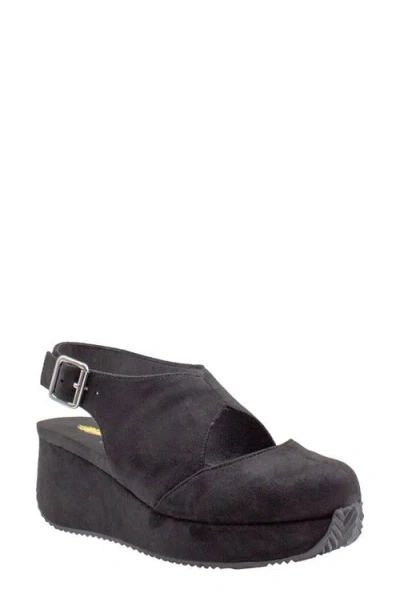Volatile Aurora Platform Wedge Sandal In Black