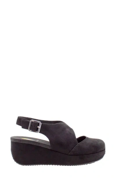 Volatile Aurora Platform Wedge Sandal In Black