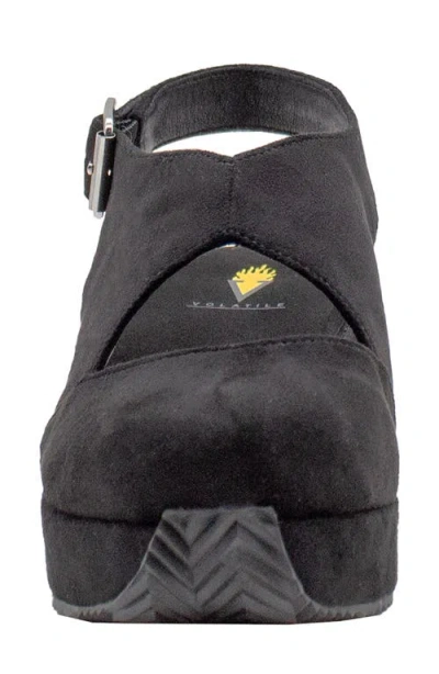 Volatile Aurora Platform Wedge Sandal In Black