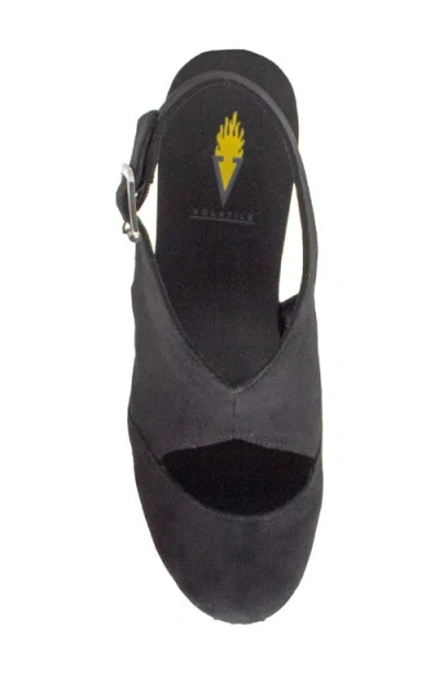 Volatile Aurora Platform Wedge Sandal In Black