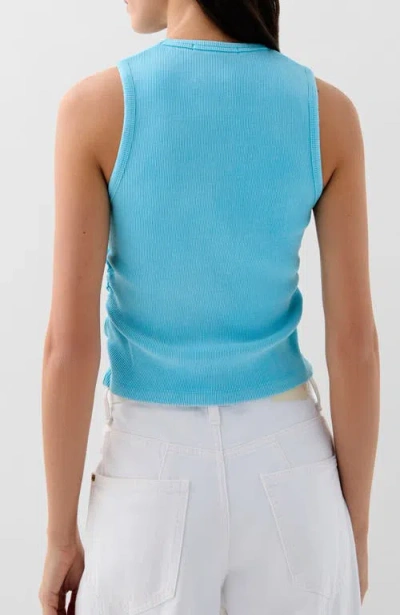 Scalpers Rib Gather Side Tee In Blue