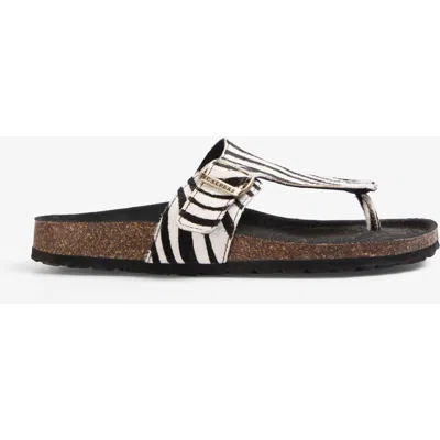 Scalpers Bio Zebra Sandal In Animal Print