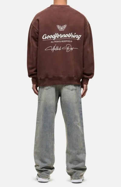 Good For Nothing Washed Rust Cult Sweathsirt In Brown